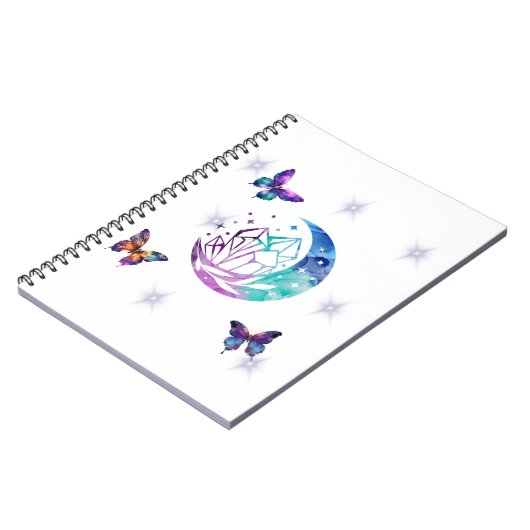 Notitieboek van vlinder, maan en kristallen (Linkerzijde)