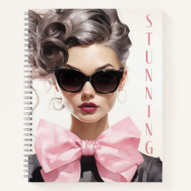 Notitieboek: Verbluffende Mode Model Roze Bow