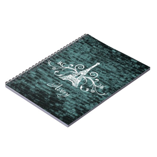 Notitieboek voor blauwgroen Eiffeltower (Linkerzijde)