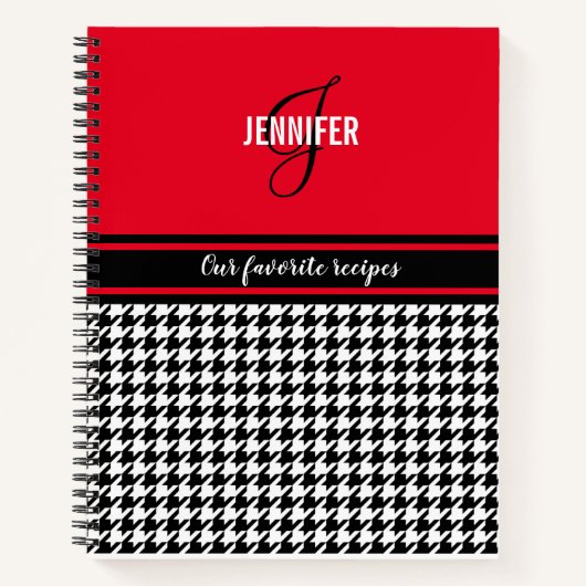 Notitieboek voor gepersonaliseerd chic red houndst (Voorkant)