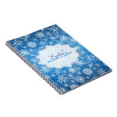 Notitieboek voor gepersonaliseerde blauwe en witte (Rechterzijde)