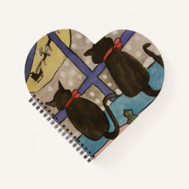 Notitieboek voor kerstmis met zwarte kat