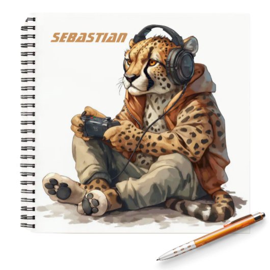 Notitieboek voor kinderen gamer Cheetah
