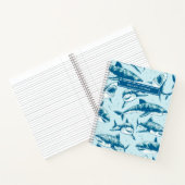 Notitieboek voor kinderen met griezelig haaienpatr (Binnen)