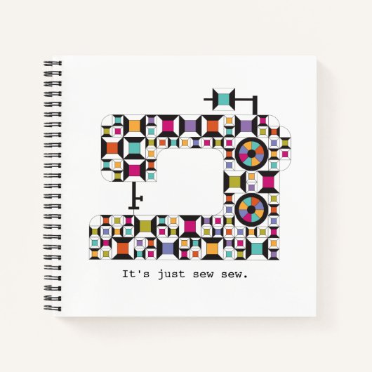 Notitieboek voor kleurrijke naaimachine Kilt Patte (Voorkant)