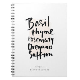 Notitieboek voor kruiden Brush Typografie