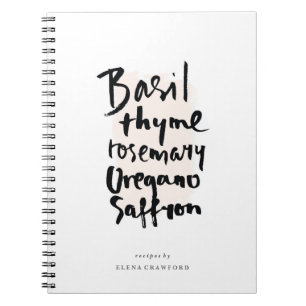Notitieboek voor kruiden Brush Typografie