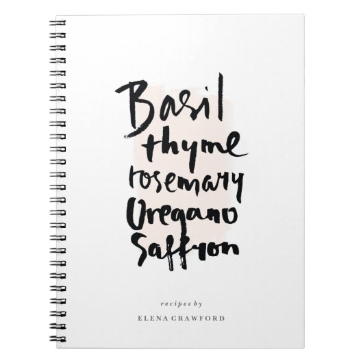 Notitieboek voor kruiden Brush Typografie (Voorkant)