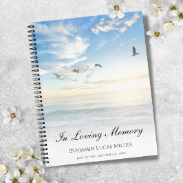 Notitieboek voor monumenten of funeral Beach Ocean