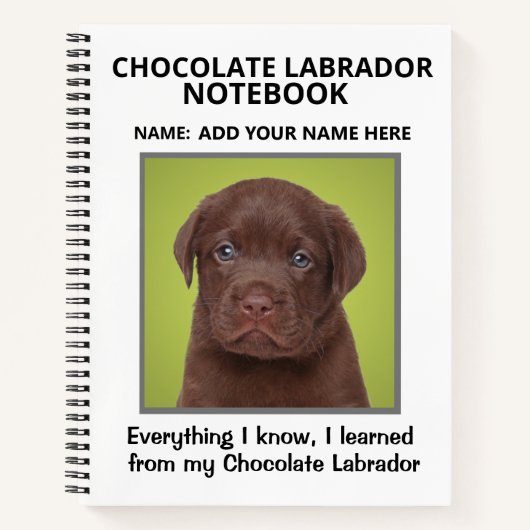 Notitieboek voor overs van chocolade-labradors (Voorkant)