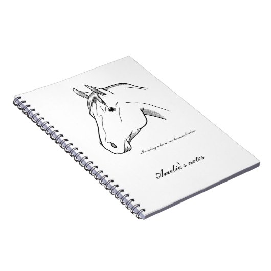 Notitieboek voor paardenminimalistisch lijnontwerp (Rechterzijde)
