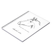 Notitieboek voor paardenminimalistisch lijnontwerp (Linkerzijde)