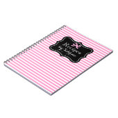 Notitieboek voor persoonlijk recept | Roze strepen (Linkerzijde)