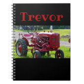 Notitieboek voor persoonlijke rode tractor (Voorkant)