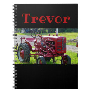 Notitieboek voor persoonlijke rode tractor