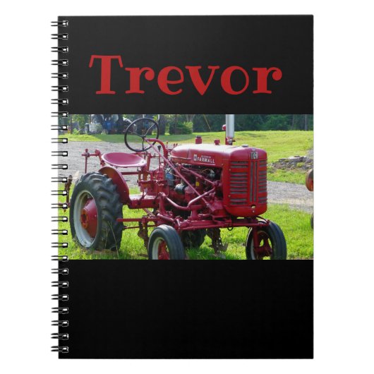 Notitieboek voor persoonlijke rode tractor (Voorkant)