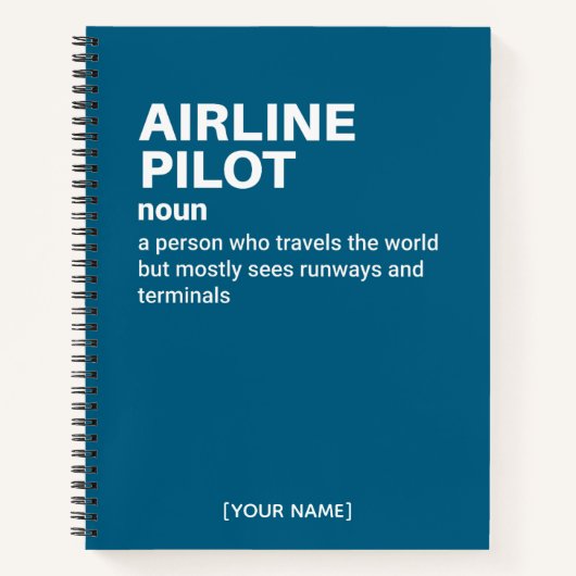 Notitieboek voor piloten – Funny Definition Design (Voorkant)