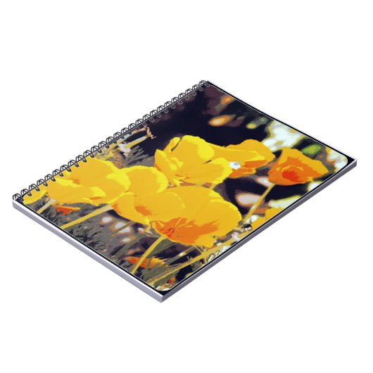 Notitieboek voor posterized Poppies Digital Art (Linkerzijde)