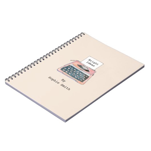 Notitieboek voor spoedroze retro-typemachine (Linkerzijde)