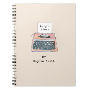 Notitieboek voor spoedroze retro-typemachine