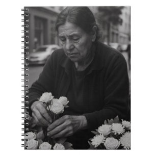 Notitieboek voor straatportretten van bloemenverko