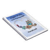 Notitieboek voor studie en thuiswerk, met kat en b (Rechterzijde)