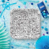 Notitieboek voor voedseldoedels papieren bordje (Feest)