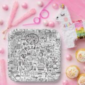 Notitieboek voor voedseldoedels papieren bordje (Feest)