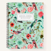 Notitieboek voor vogel- en bloemmint-groene all-ov (Voorkant)