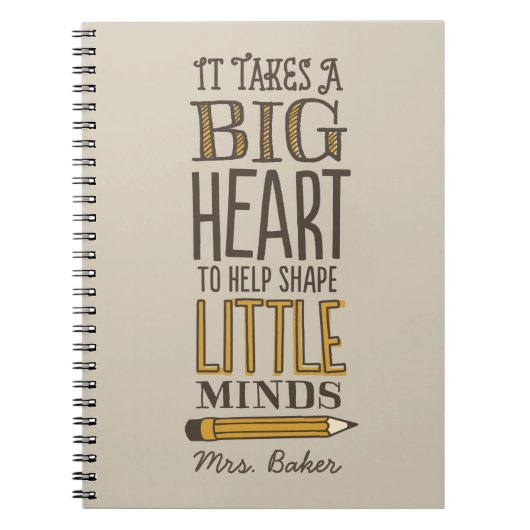 Notitieboek voor waardering van leraar op maat (Voorkant)