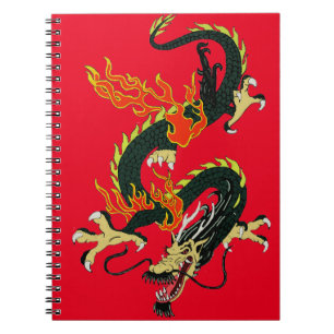 Notitieboek voor zwarte Chinese draak