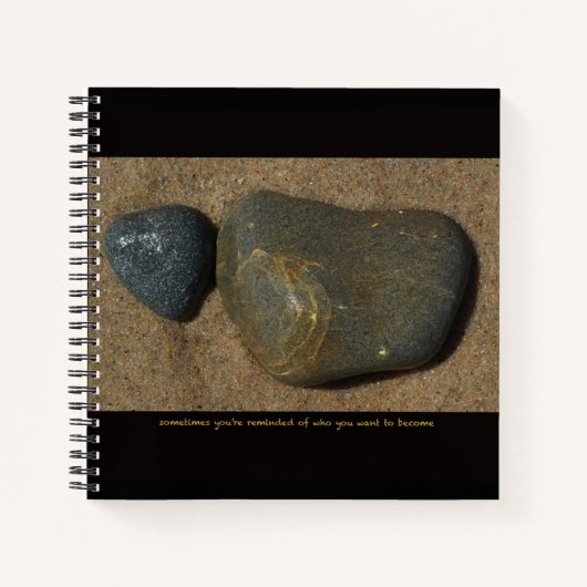 Notitieboek w. afbeelding van steen + inspirerend (Voorkant)
