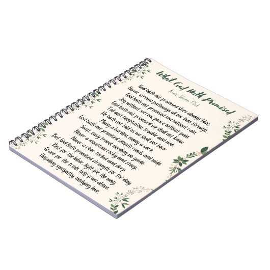 Notitieboek Wat God Hath beloofde (Linkerzijde)