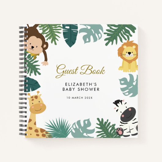 notitieboek wild safari oerwoud baby shower guestb (Voorkant)