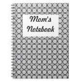 Notitieboek zwart en grijs grafisch patroon (Voorkant)