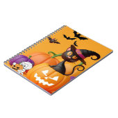 Notitieboek, zwart, poes en pompoen notitieboek (Linkerzijde)