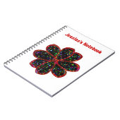  Notitieboek zwart-wit en rood glitter (Linkerzijde)