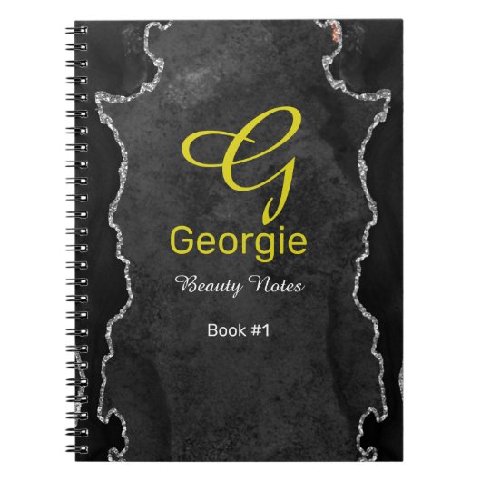 Notitieboek zwart/zilver Agate (Voorkant)