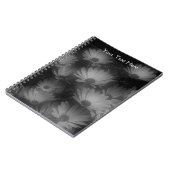 Notitieboek zwarte en witte vloerbloemen (Linkerzijde)