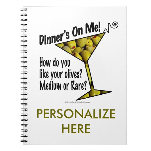 NOTITIEBOEKEN Eten! Olijven? Medium of Rare? (Voorkant)