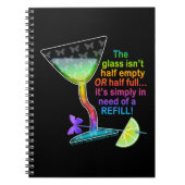 NOTITIEBOEKEN - GLAS IS HALF VOL (Voorkant)