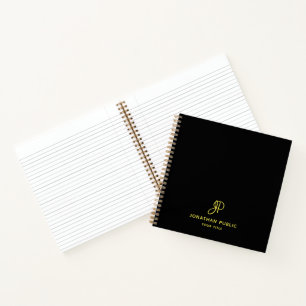 Notitieboeken Gold Script Monogram Initiaal Busine