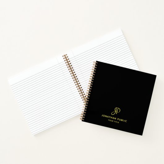 Notitieboeken Gold Script Monogram Initiaal Busine (Binnen)