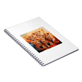 Notitieboeken - vijf leeuwenwelpen kunstwerk