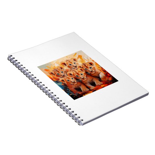 Notitieboeken - vijf leeuwenwelpen kunstwerk (Rechterzijde)