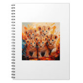 Notitieboeken - vijf leeuwenwelpen kunstwerk (Voorkant)