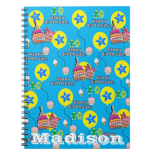 Notitieboekje, #10 Gelukkige 10e verjaardag Notiti Notitieboek (Voorkant)