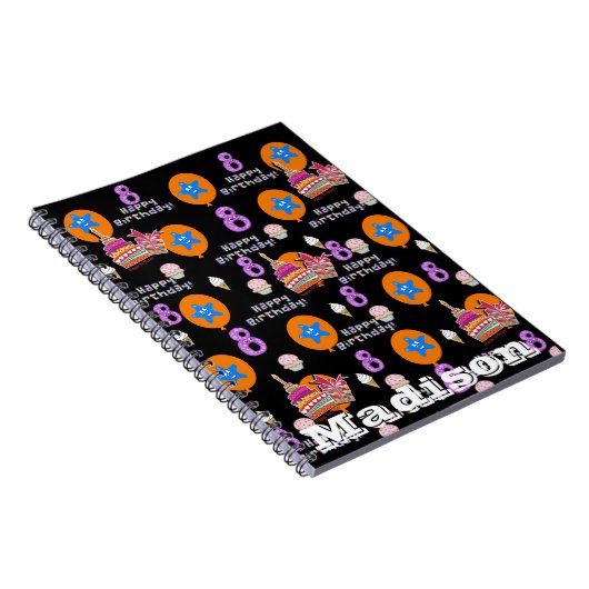 Notitieboekje, #8 Gelukkige 8e verjaardag notities Notitieboek (Rechterzijde)