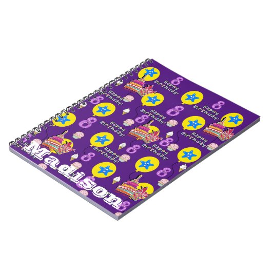 Notitieboekje, #8 Gelukkige 8e verjaardag Notities Notitieboek (Linkerzijde)