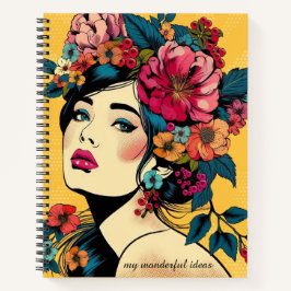 Notitieboekje ART Print Vrouwen Met Bloemenkrans Notitieboek